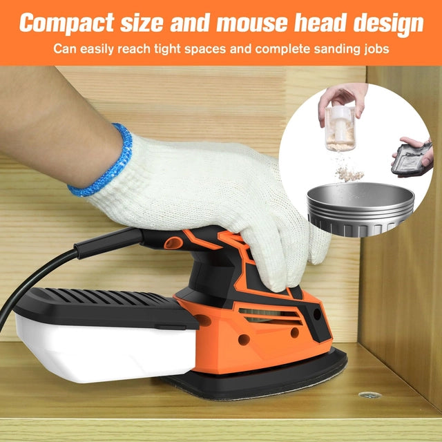 130w 14000rpm Detail Mouse Sander with Dust Collector