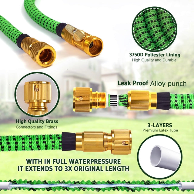 Expandable Hose Pipe for Garden 150FT/45m with Spray Gun and Connectors