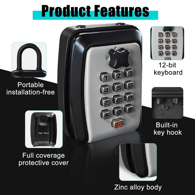Extra Large Key Safe, Waterproof, Police Approved, 12 Digit Combination