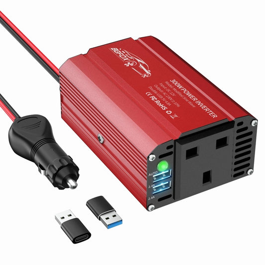 BGFOX 300w Car/Campervan/Van Power Inverter, DC 12v to 240v